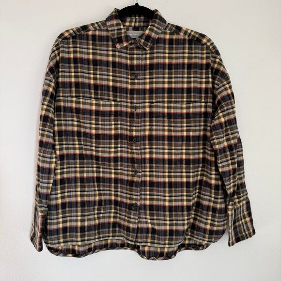 NEW Everlane Cotton Oversized Flannel Boxy Oxford Shirt in Plaid XS - Picture 2 of 9